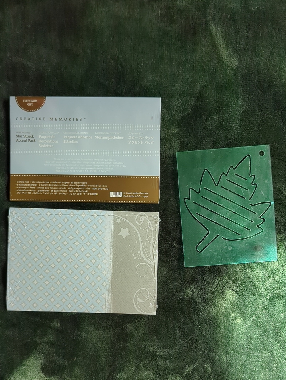 Scrapbooking Star Struck Accent Packs And Green Leaf Craft Stencil